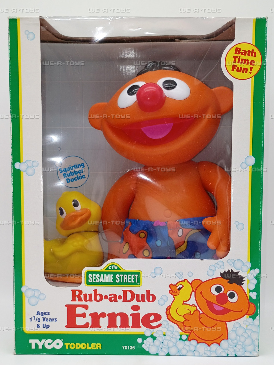 Sesame Street Rub A Dub Ernie Bath Time Fun Character & Duck Toy