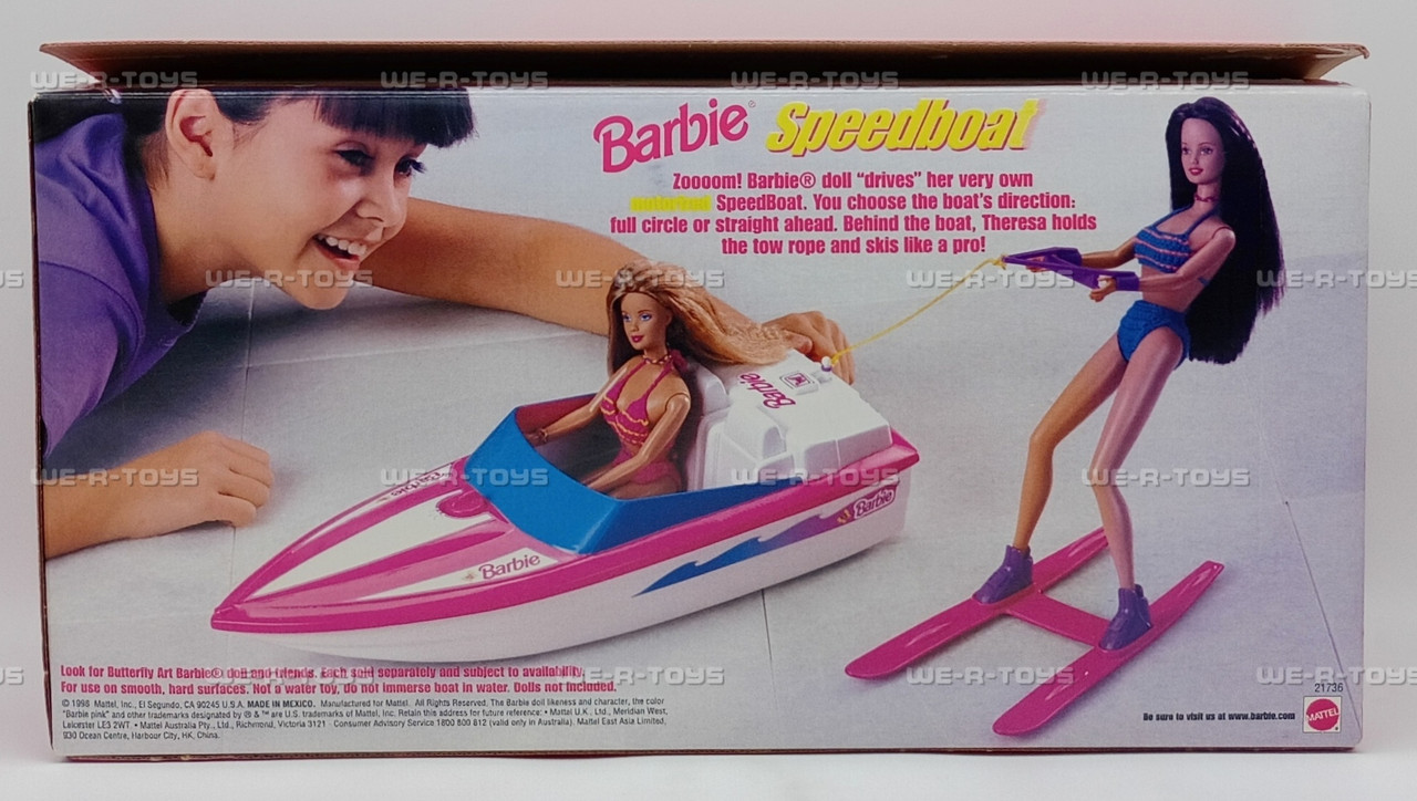 Barbie Motorized Speedboat & Skis Set 1998 Mattel #21736 New - We