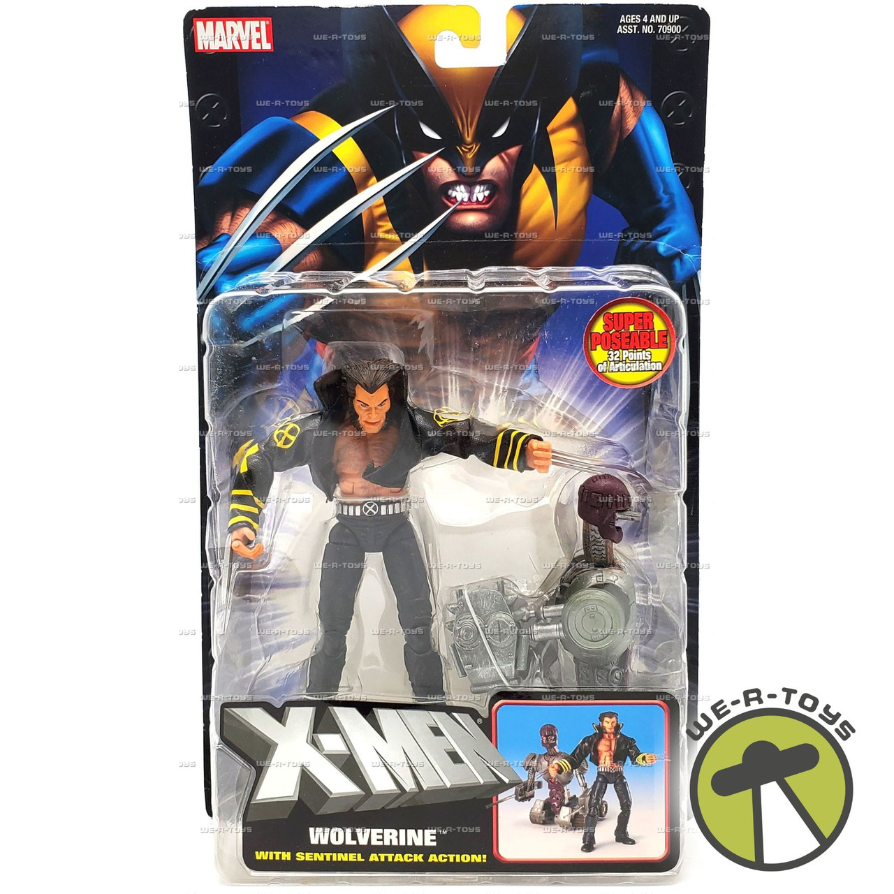 X-Men Wolverine with Sentinel Attack Action Figure 2004 Toy Biz