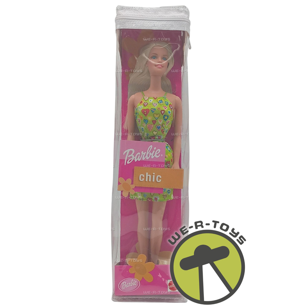 Barbie Chic Blonde Doll In Green Dress With Heart Print 29012