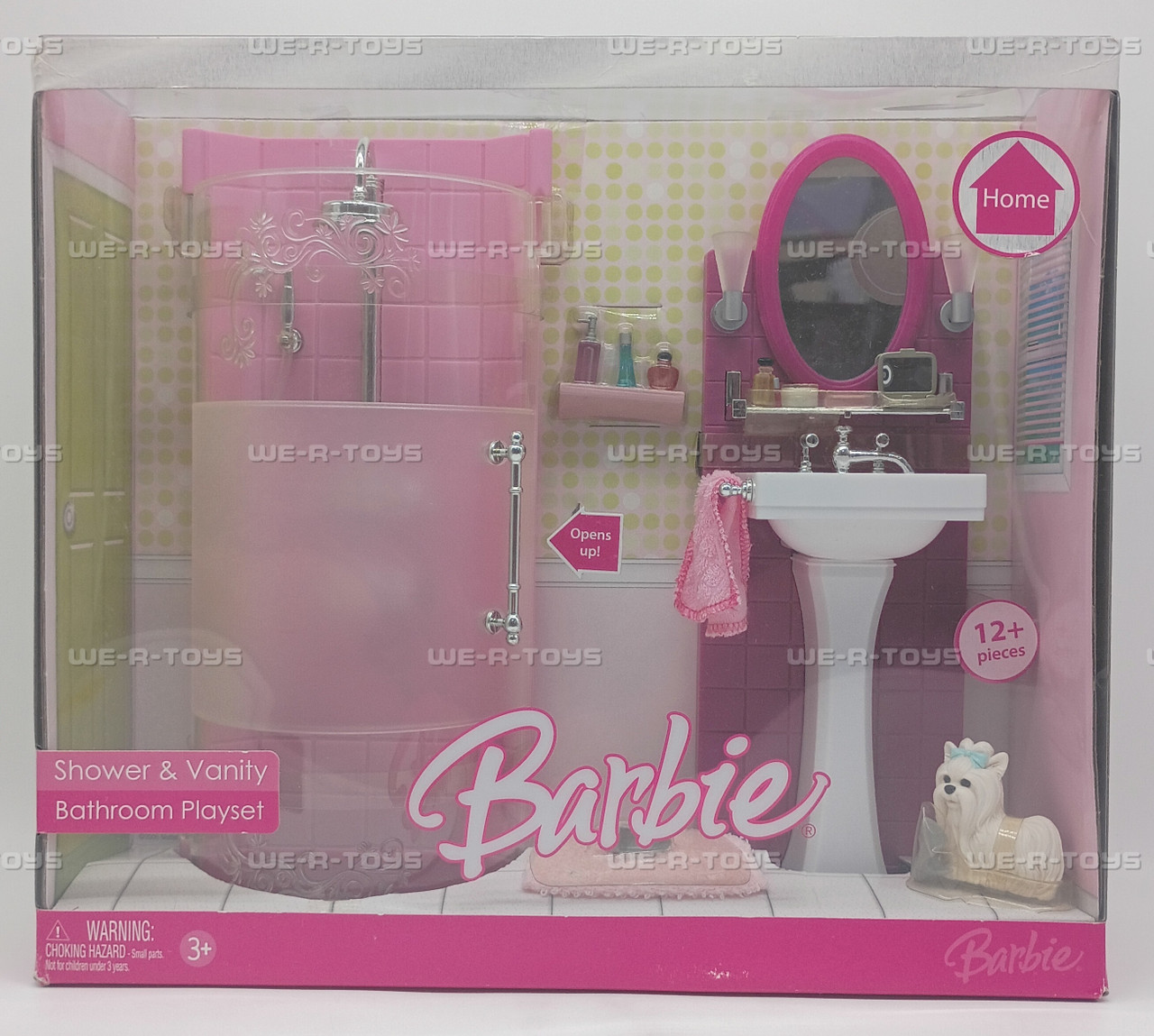Barbie Home Shower & Vanity Bathroom Playset 2007 Mattel K8612 New