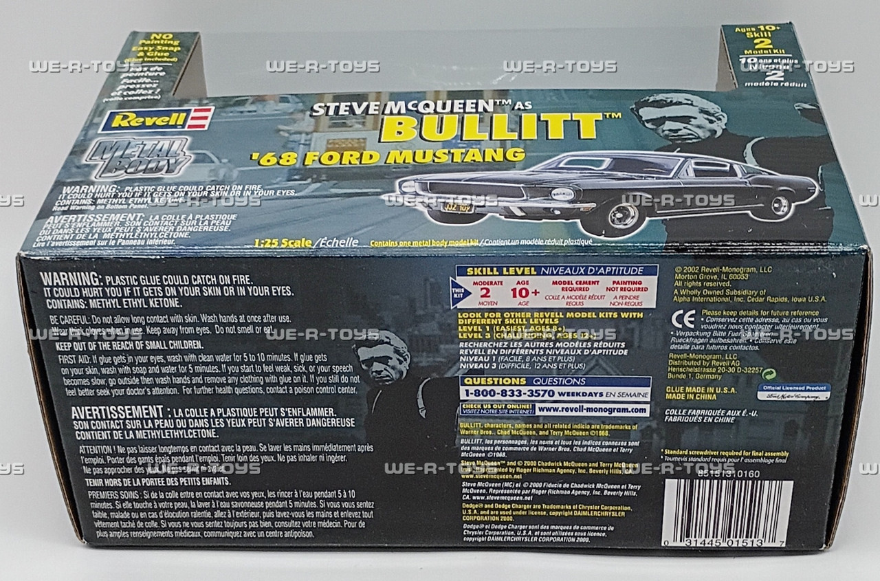 Revell Steve McQueen As Bullitt '68 Green Ford Mustang Vehicle