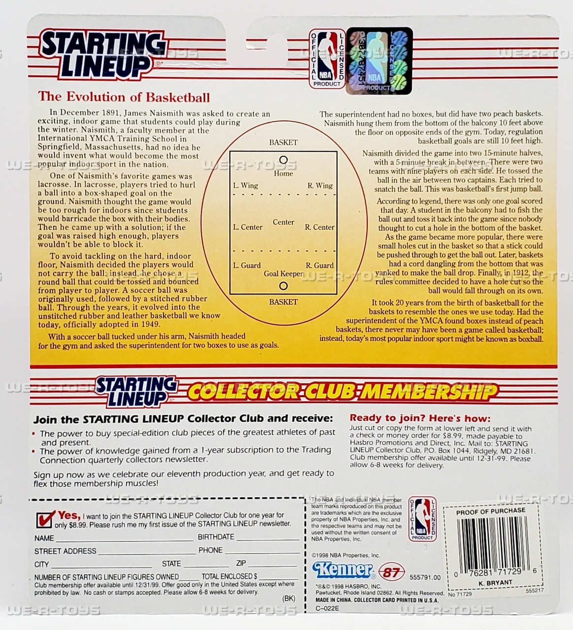 Starting Lineup 1998 Edition Kobe Bryant Lakers Action Figure