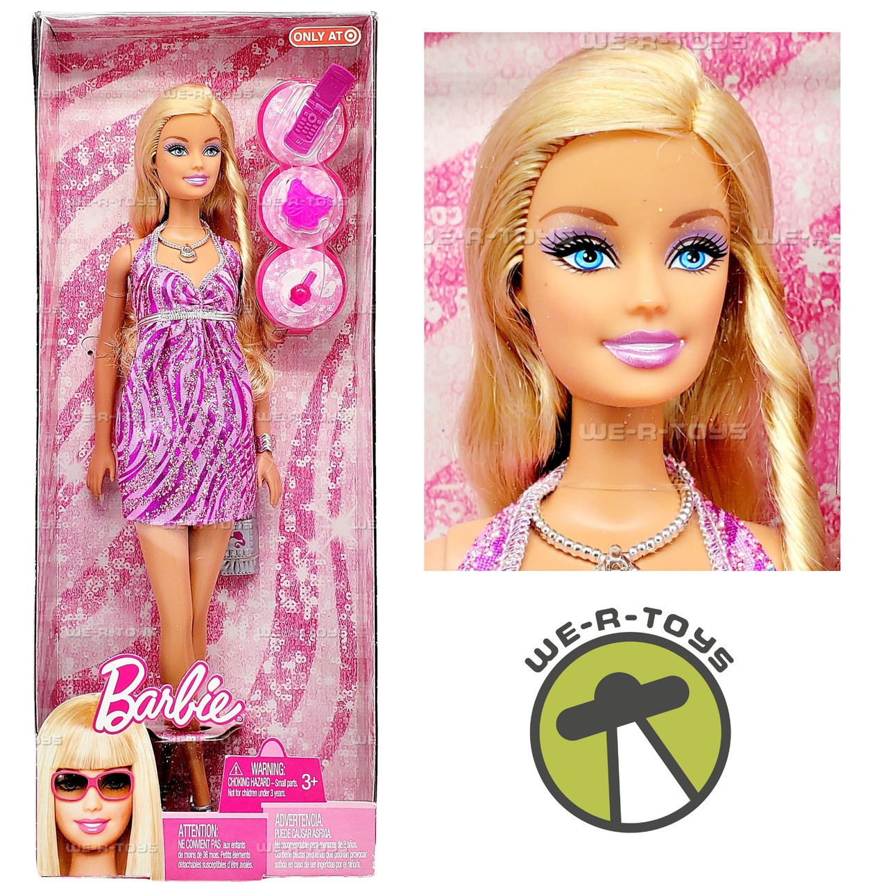 Glitz Barbie Doll with Shimmering Pink and Purple Dress 2009 Mattel T3783 - We-R-Toys Glitz Barbie Doll with Shimmering Pink and Purple Dress 2009 Mattel T3783 - We-R-Toys