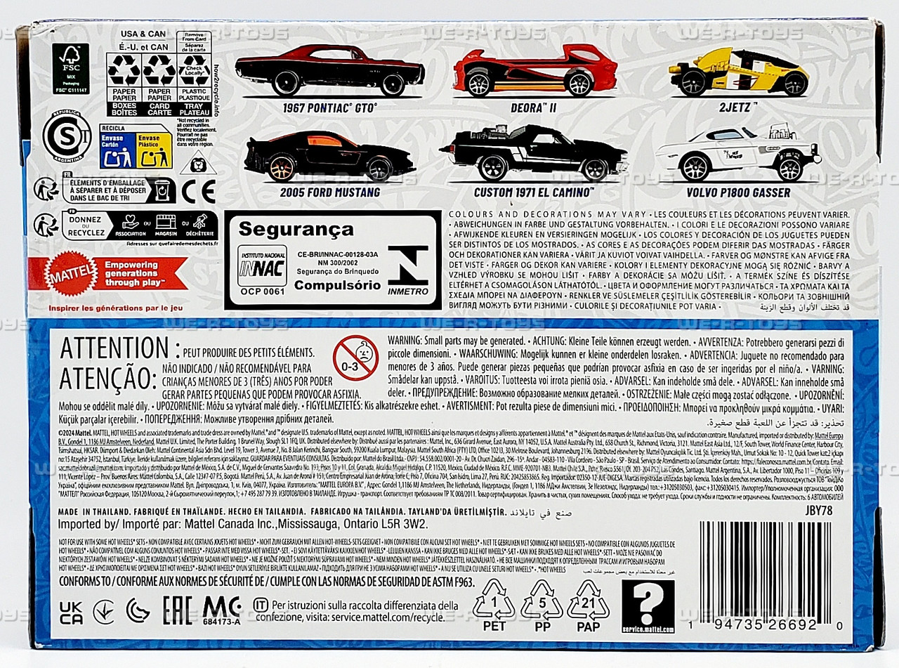 Hot Wheels Silver Series Legends Tour 6 Vehicle Set 2024 Mattel
