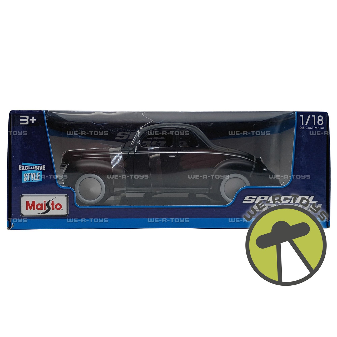 Maisto 1939 Ford Deluxe Coupe Black Die Cast Vehicle 1:18 Scale
