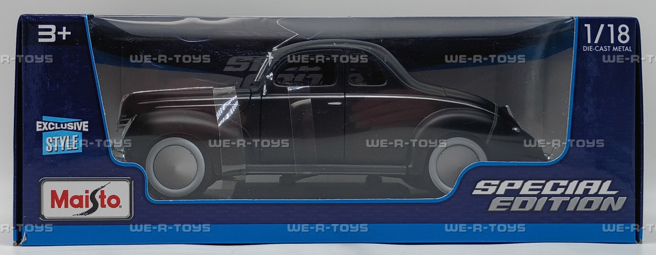 Maisto 1939 Ford Deluxe Coupe Black Die Cast Vehicle 1:18 Scale