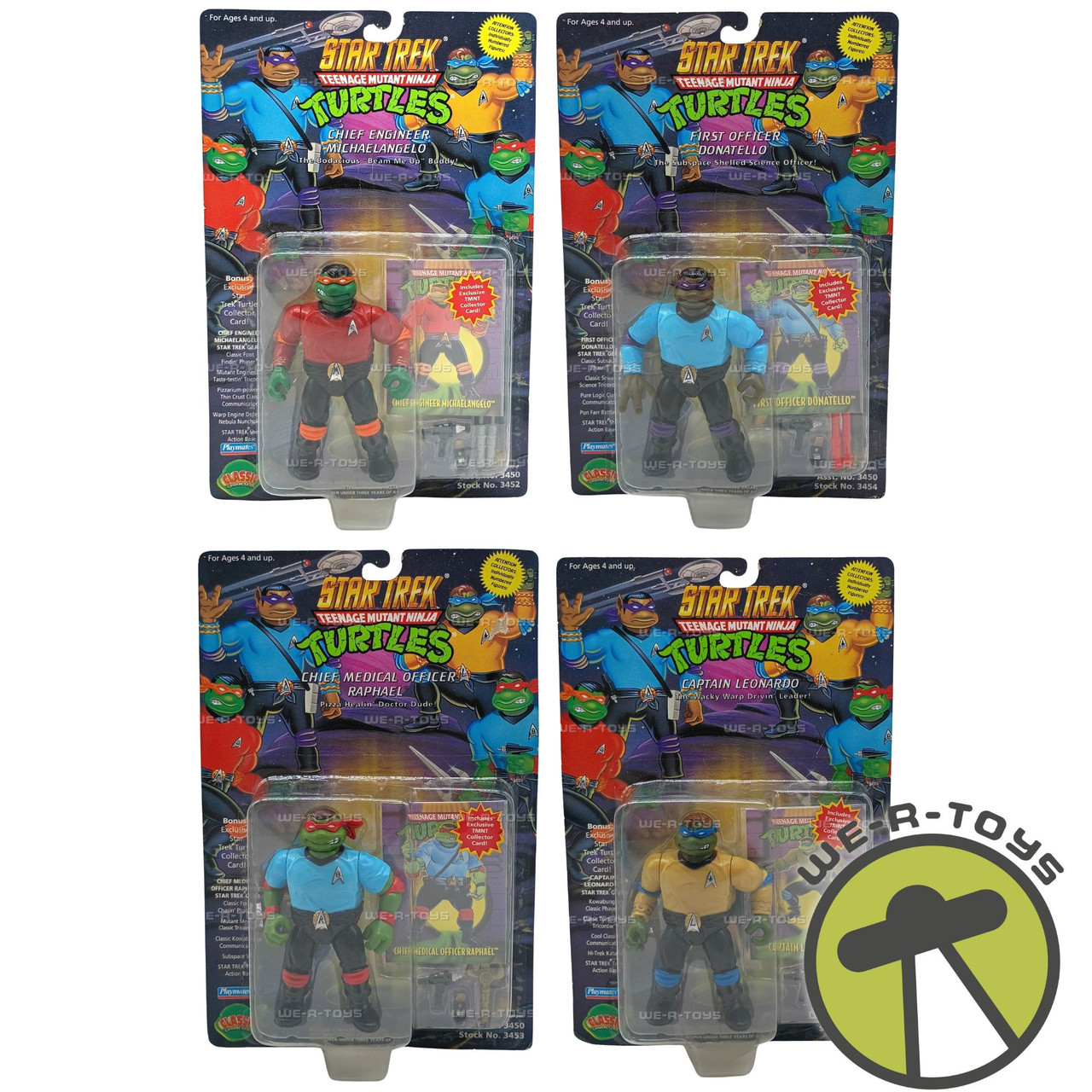 ミュータントタートルズ スタートレック ４体セット Teenage Mutant Ninja Turtles Star Trek Set of 4 Action Figures