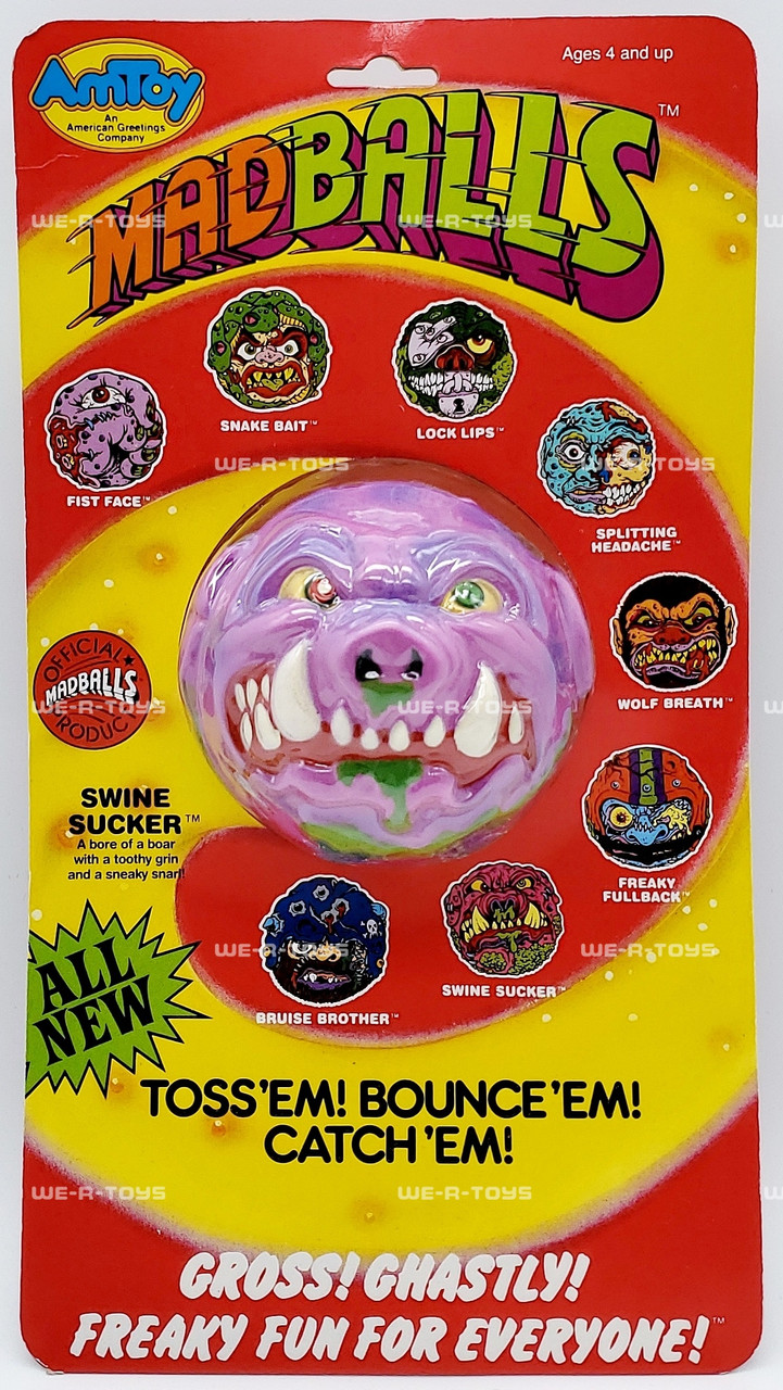 Madballs Swine Sucker 4 Inch Foam Ball Vintage 1986 AmToy Series 2