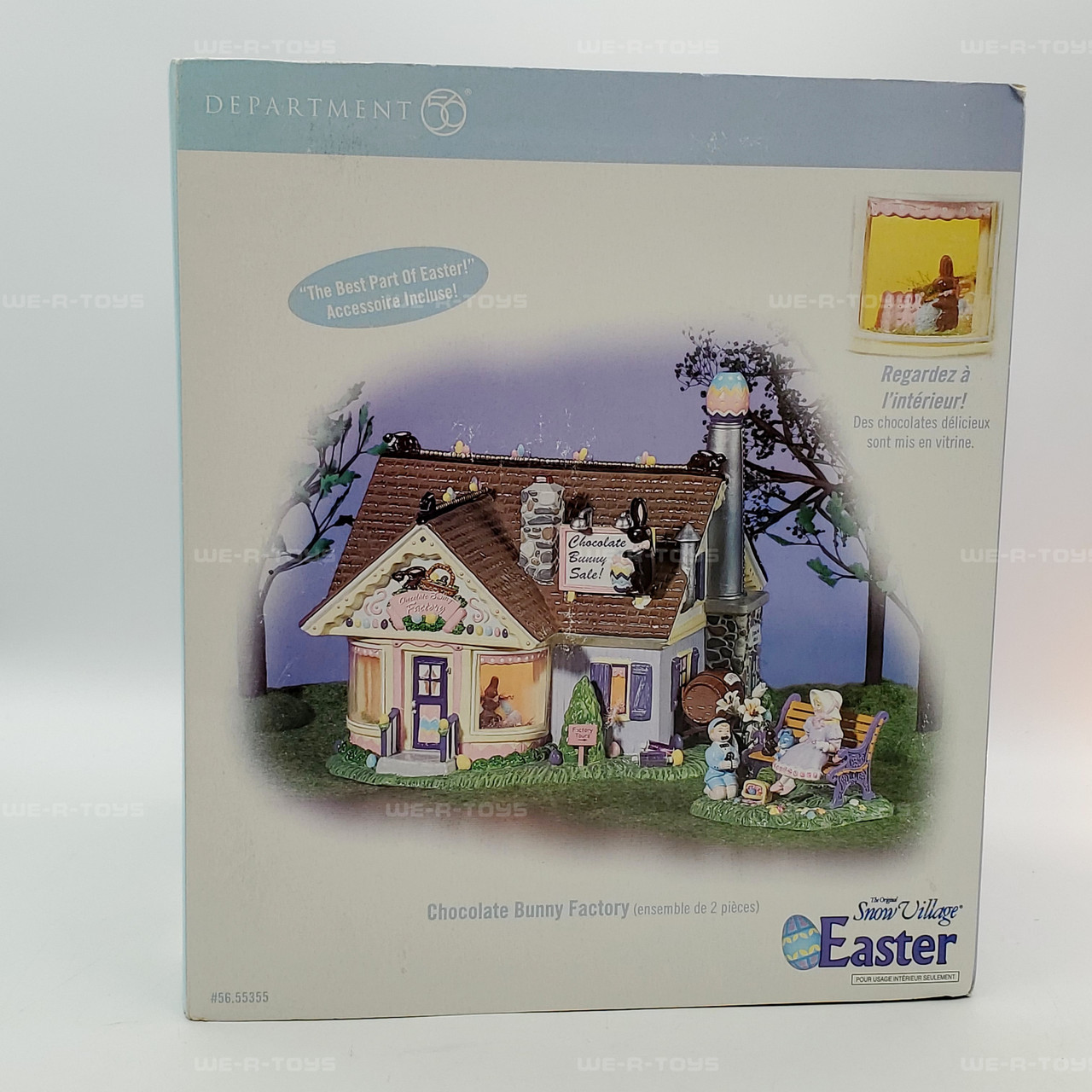 Department 56 Snow Village Chocolate Bunny Factory Set of 2