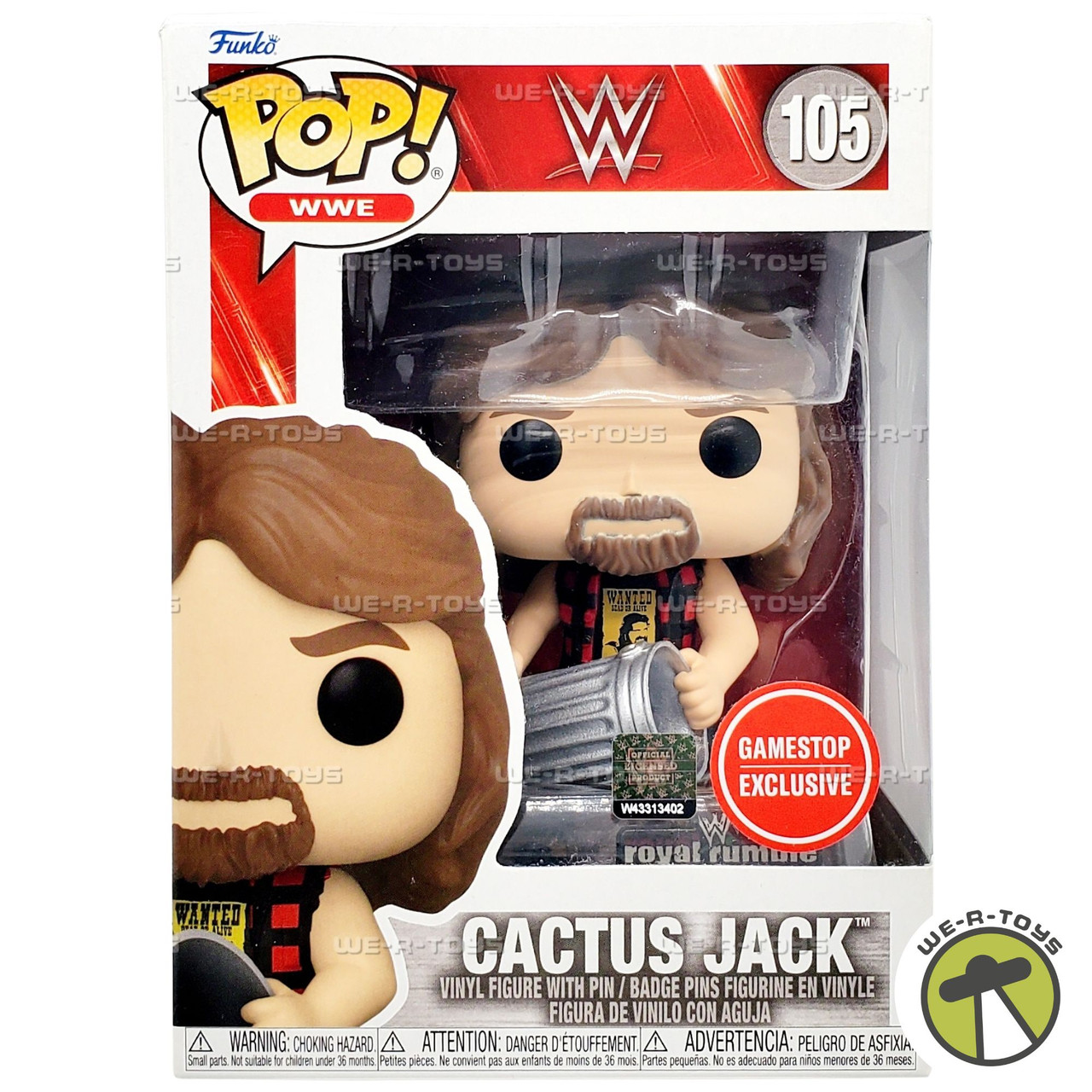 Funko POP WWE Cactus Foley Jack with Trash Can 105 Vinyl Figure