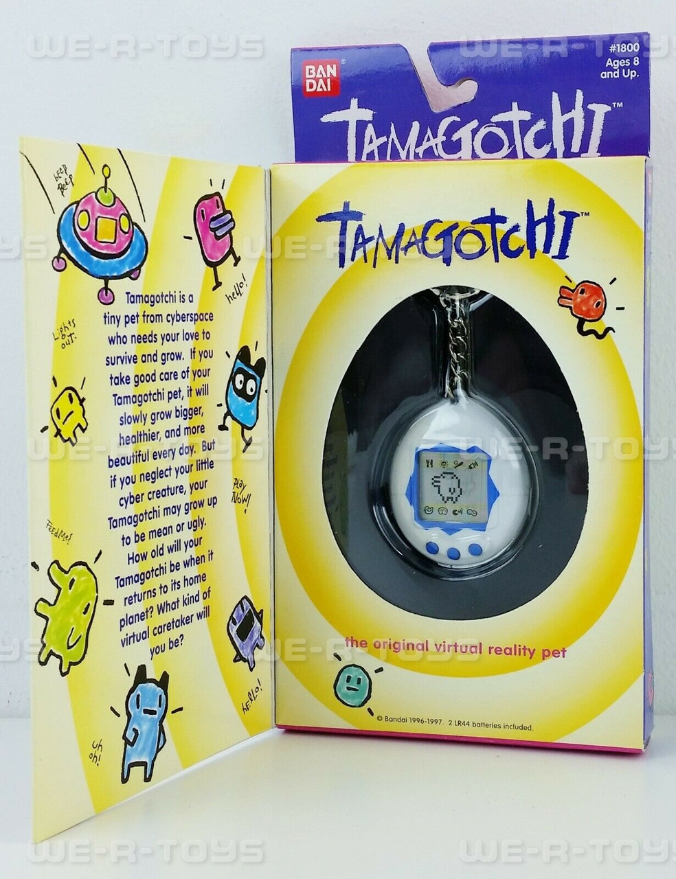 Tamagotchi バーチャルペット 1996-1997 7枚 コレクション Tamagotchi Virtual Reality Pet 1996 - 1997 Bandai White & Blue