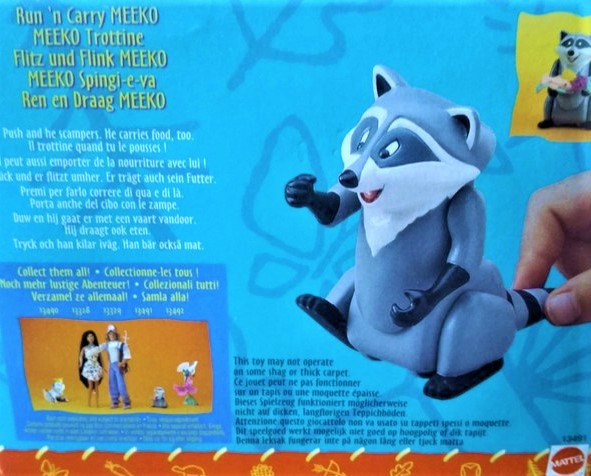 1995 Disney's Pocahontas Run 'n Carry Meeko Action Figure Mattel