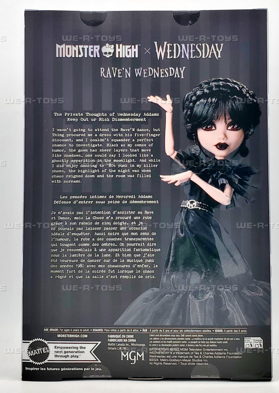 Monster High Wednesday Rave'N Wednesday Doll 2025 Mattel HXJ03