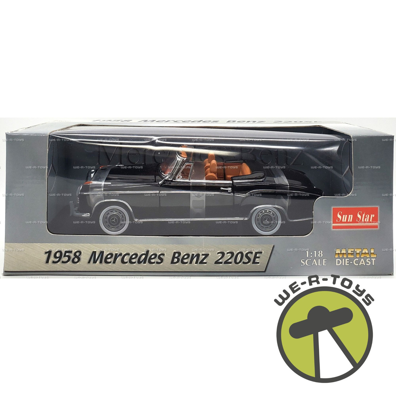 Mercedes-Benz 220SE 1958 Black Metal Die-Cast Vehicle 1:18 Scale