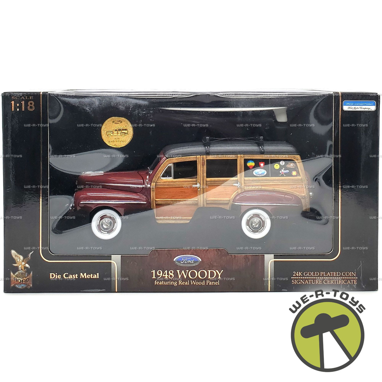 Road Signature Ford 1948 Woody Die-Cast Vehicle with 24k Plated