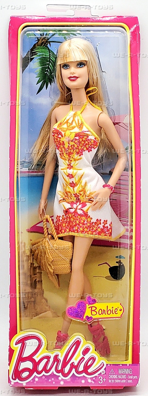 Barbie Fashionista Doll White Floral Dress 2013 Mattel BHY13 - We-R-Toys Barbie Fashionista Doll White Floral Dress 2013 Mattel BHY13 - We-R-Toys