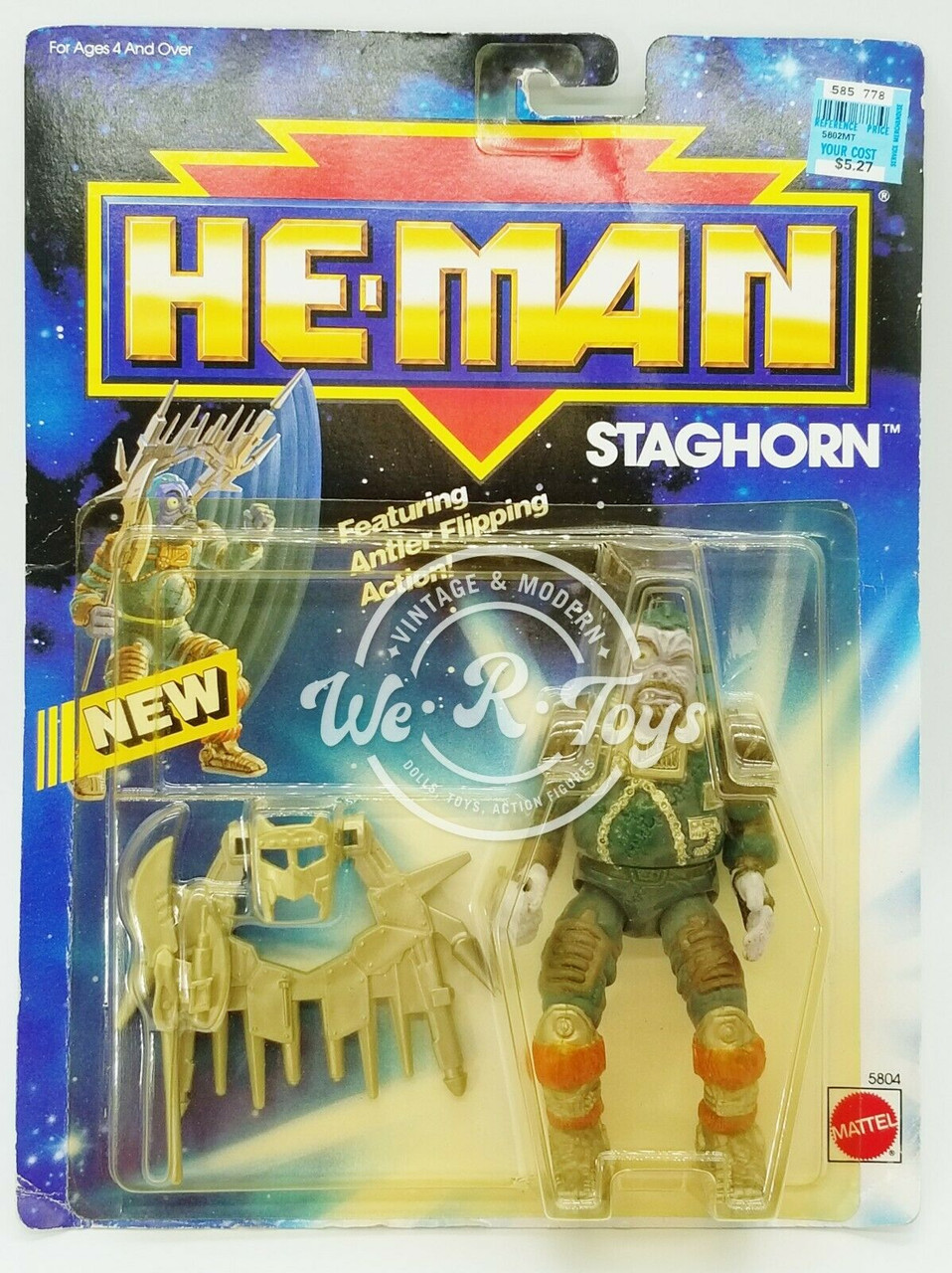 He-Man Staghorn Action Figure 1990 Mattel No. 5804 Antler Flipping