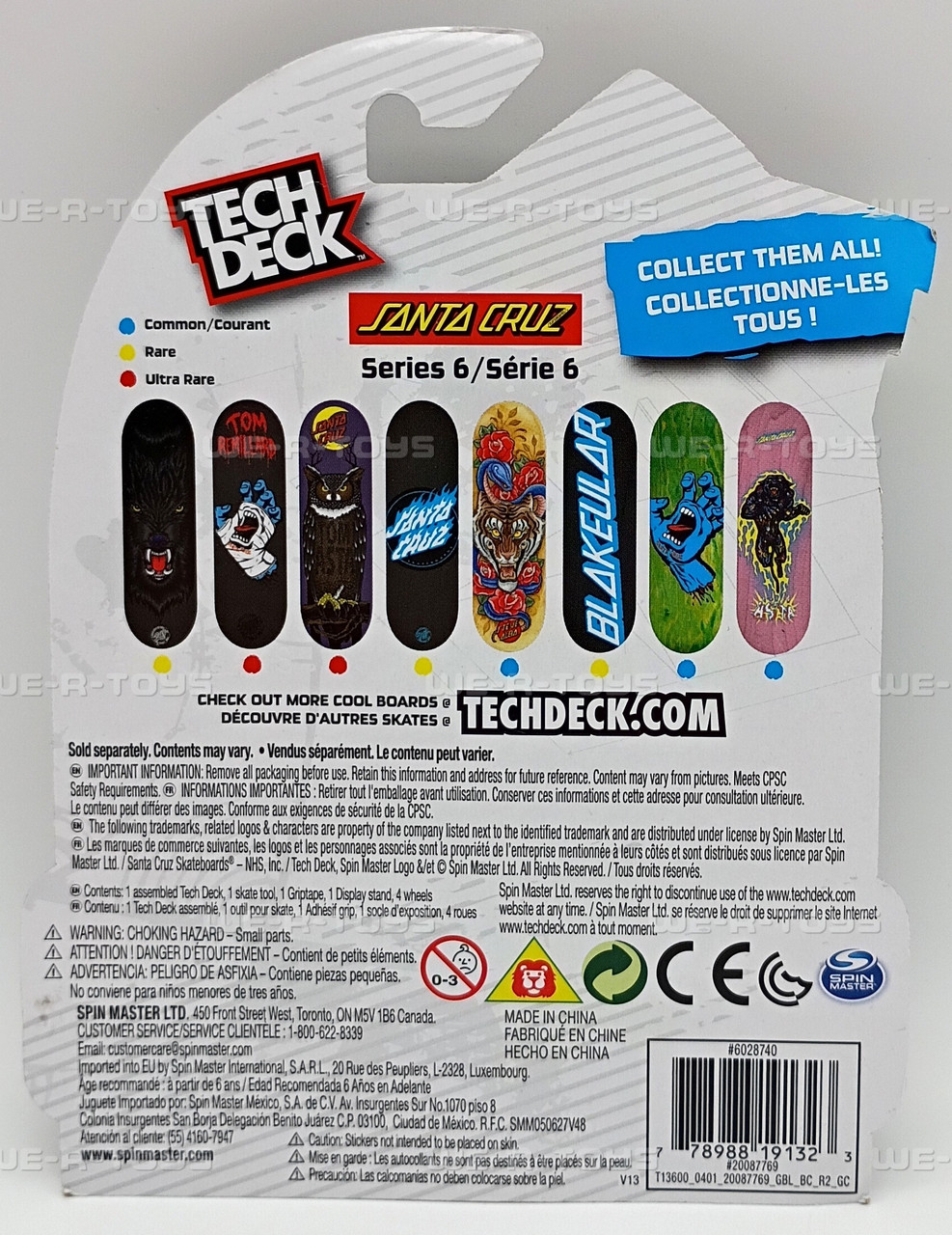 Tech Deck Santa Cruz Series 6 Skateboard Set Accessory Spin Master
