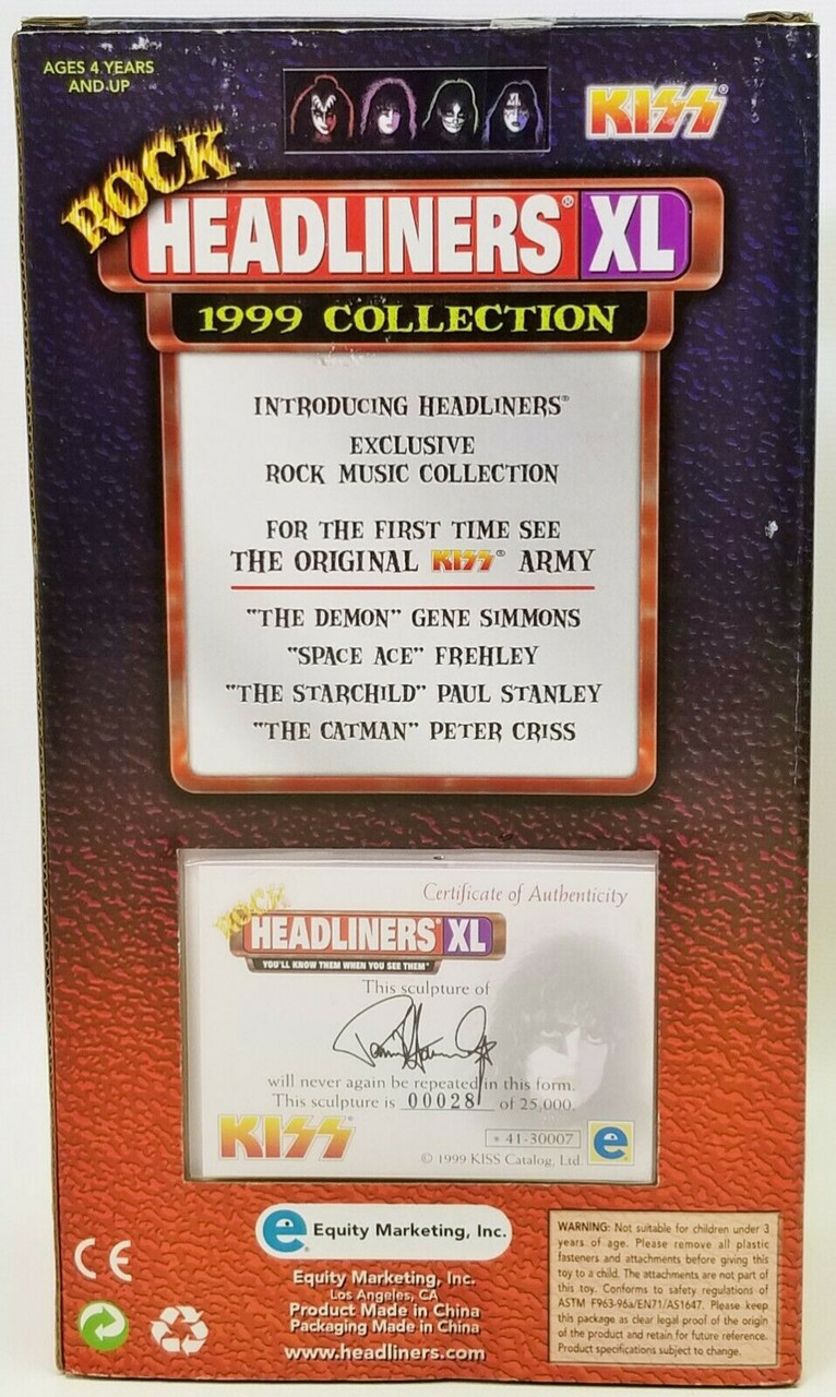 KISS Paul Stanley Rock Headliners XL 1999 Figure Ltd. Edition Red
