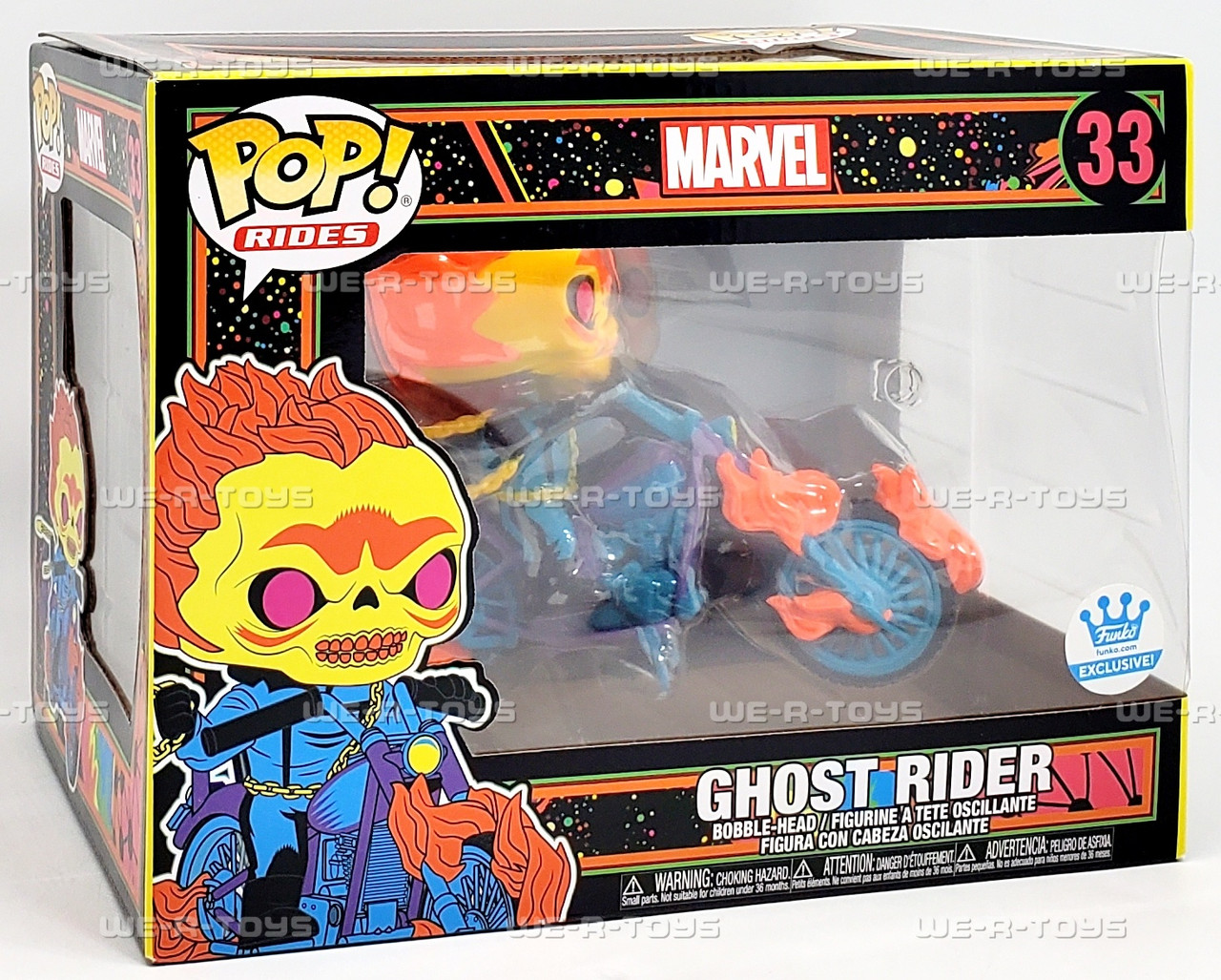 Funko POP Rides Marvel Ghost Rider 33 Black Light Vinyl Figure
