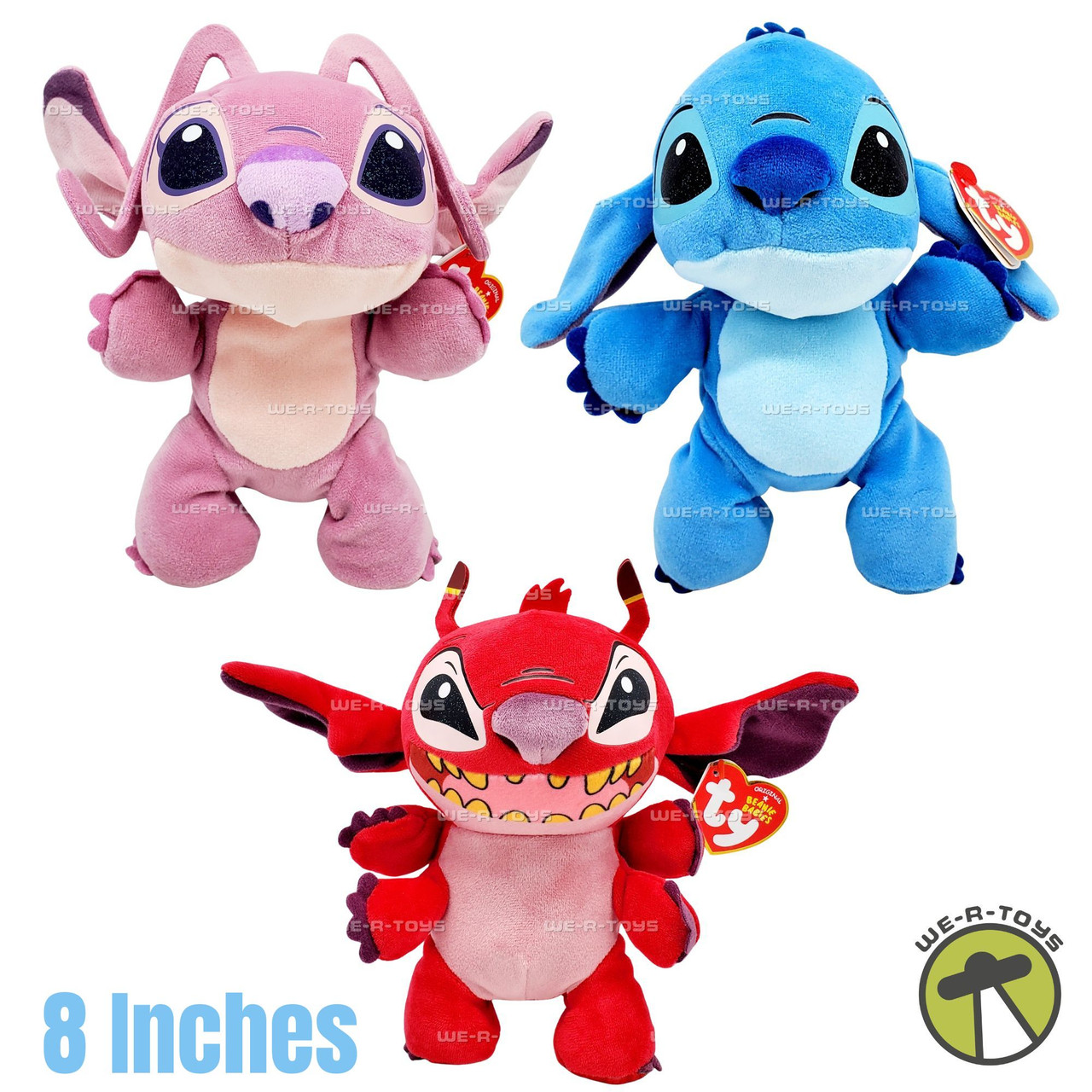 Ty Beanie Babies 2026 Disney Stitch Angel and Leroy 8 Inch Lot of