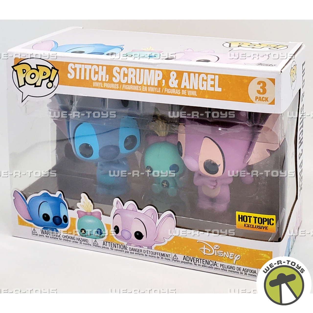 Funko POP Disney Stitch Scrump and Angel Vinyl Figure 3 Pack - We