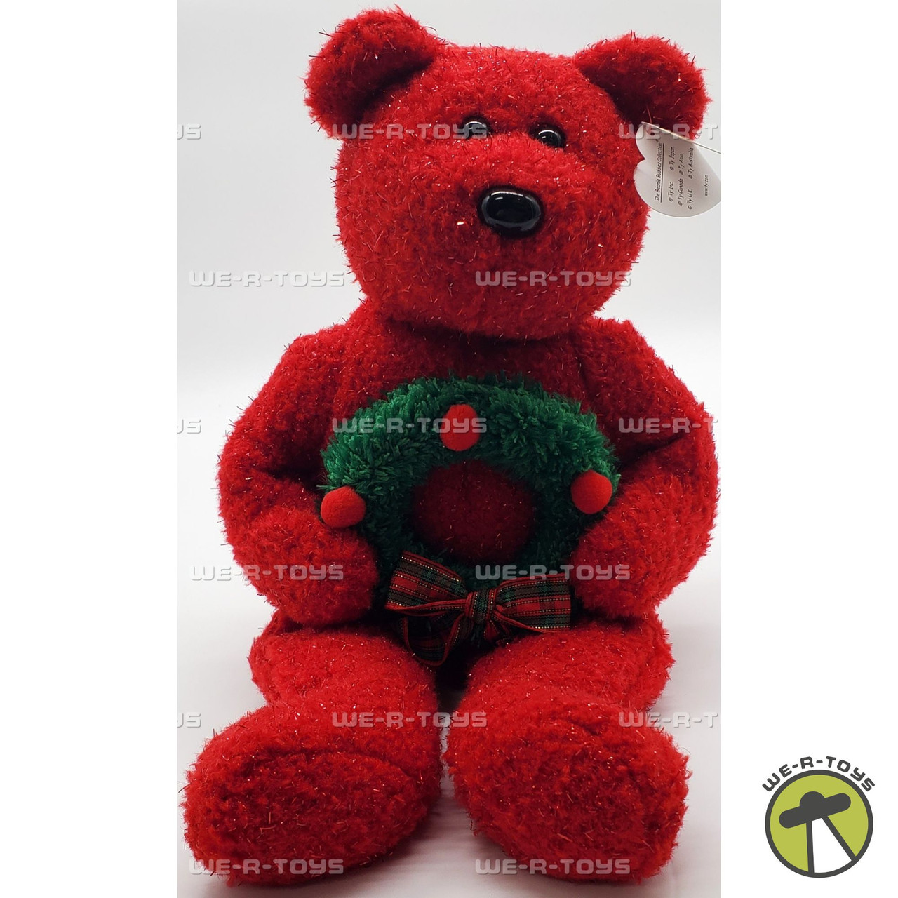Ty Beanie Buddy 2006 Holiday Teddy Holding Wreath Plush - We-R-Toys