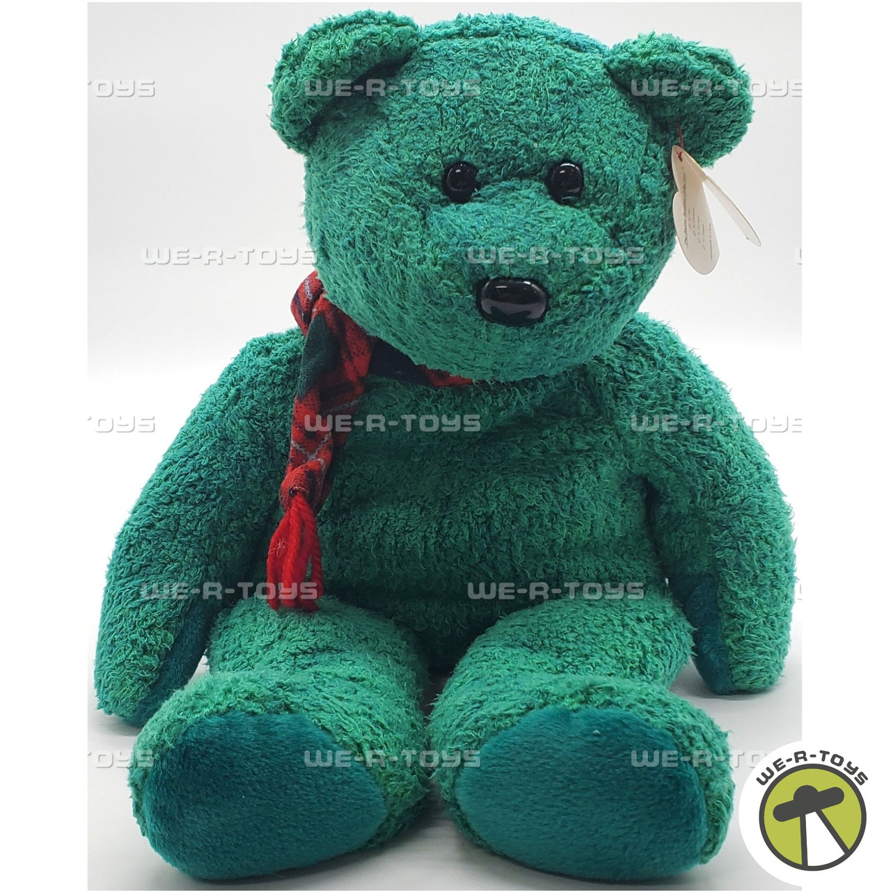 Ty Beanie Buddy Wallace the Bear with Red Tartan Scarf - We-R-Toys Ty Beanie Buddy Wallace the Bear with Red Tartan Scarf - We-R-Toys