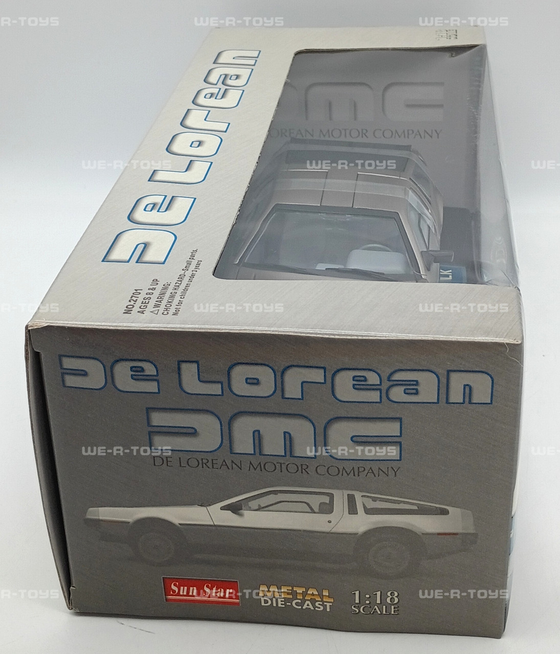 Sun Star 1981 De Lorean LK Silver 1:18 Scale Vehicle On Base Item