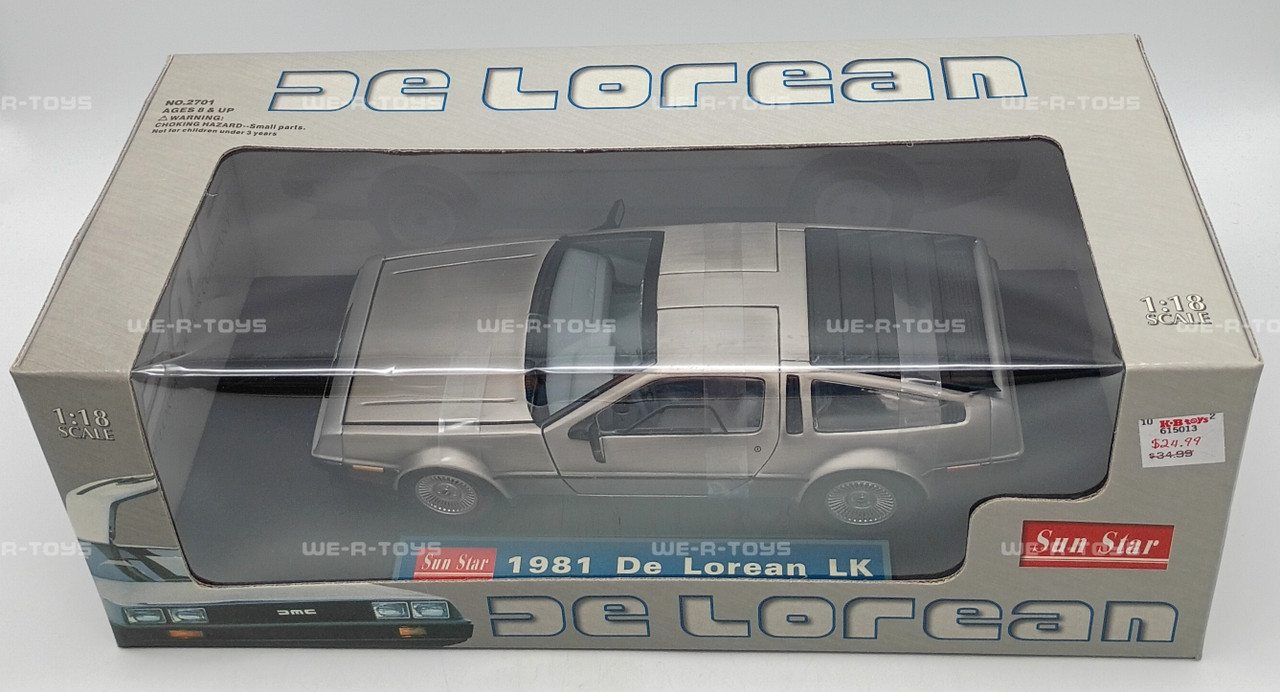 Sun Star 1981 De Lorean LK Silver 1:18 Scale Vehicle On Base Item