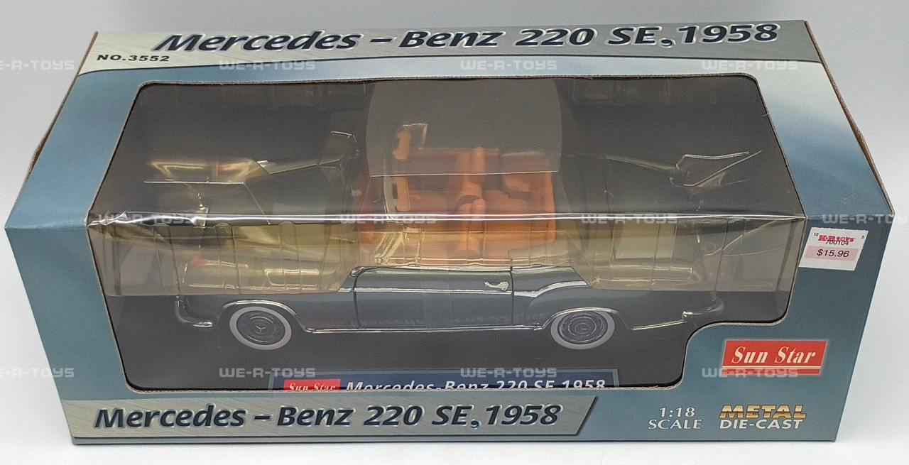 Sun Star Mercedes Benz 220 SE 1958 Silver 1:18 Metal Die-Cast