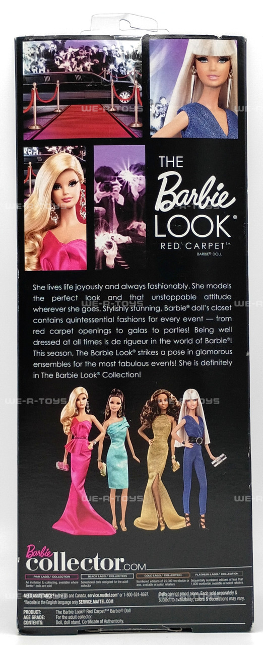 The Barbie Look Red Carpet Barbie Doll Black Label Blonde 2013