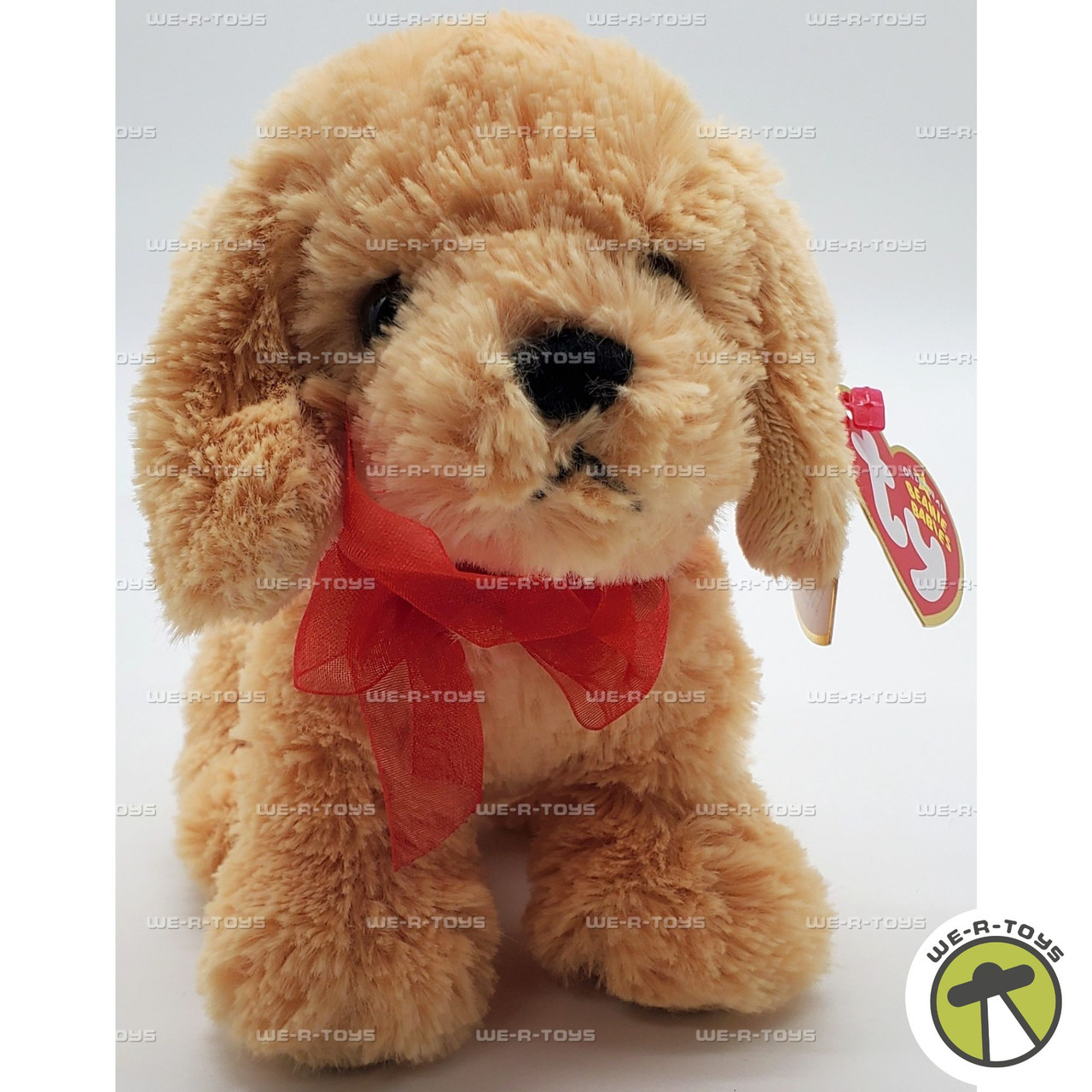 Ty Beanie Baby Pudding the Dog with Red Ribbon Plush 2006 - We-R-Toys