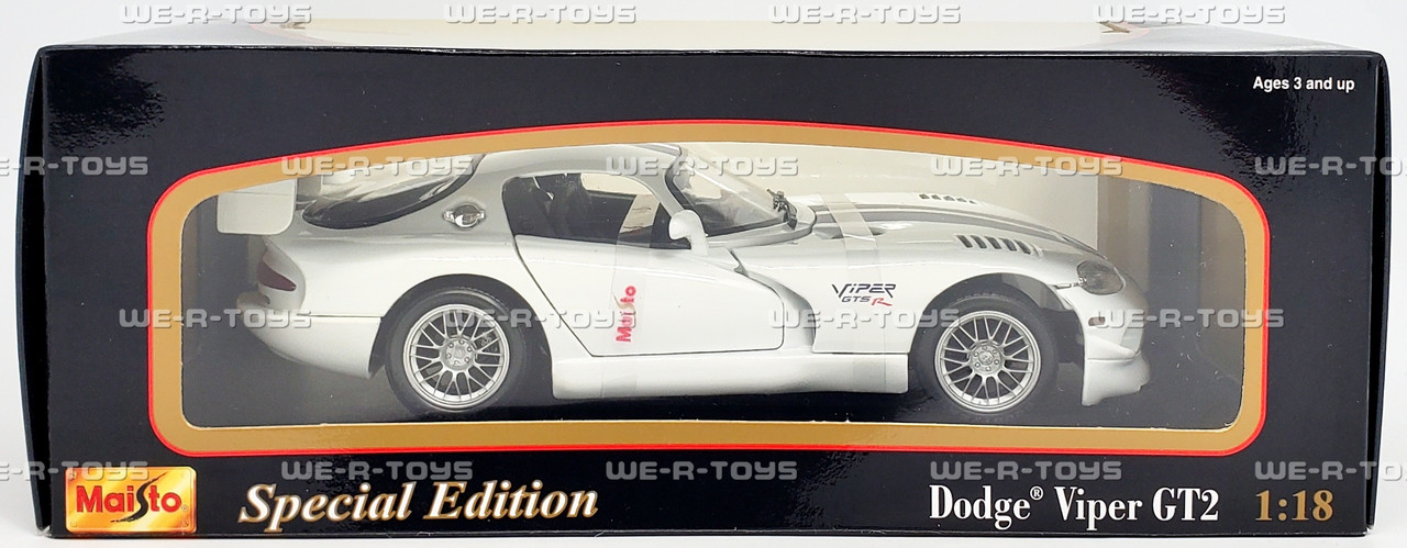 Dodge Viper GT2 Die Cast Car White with Blue Stripes Maisto 31845