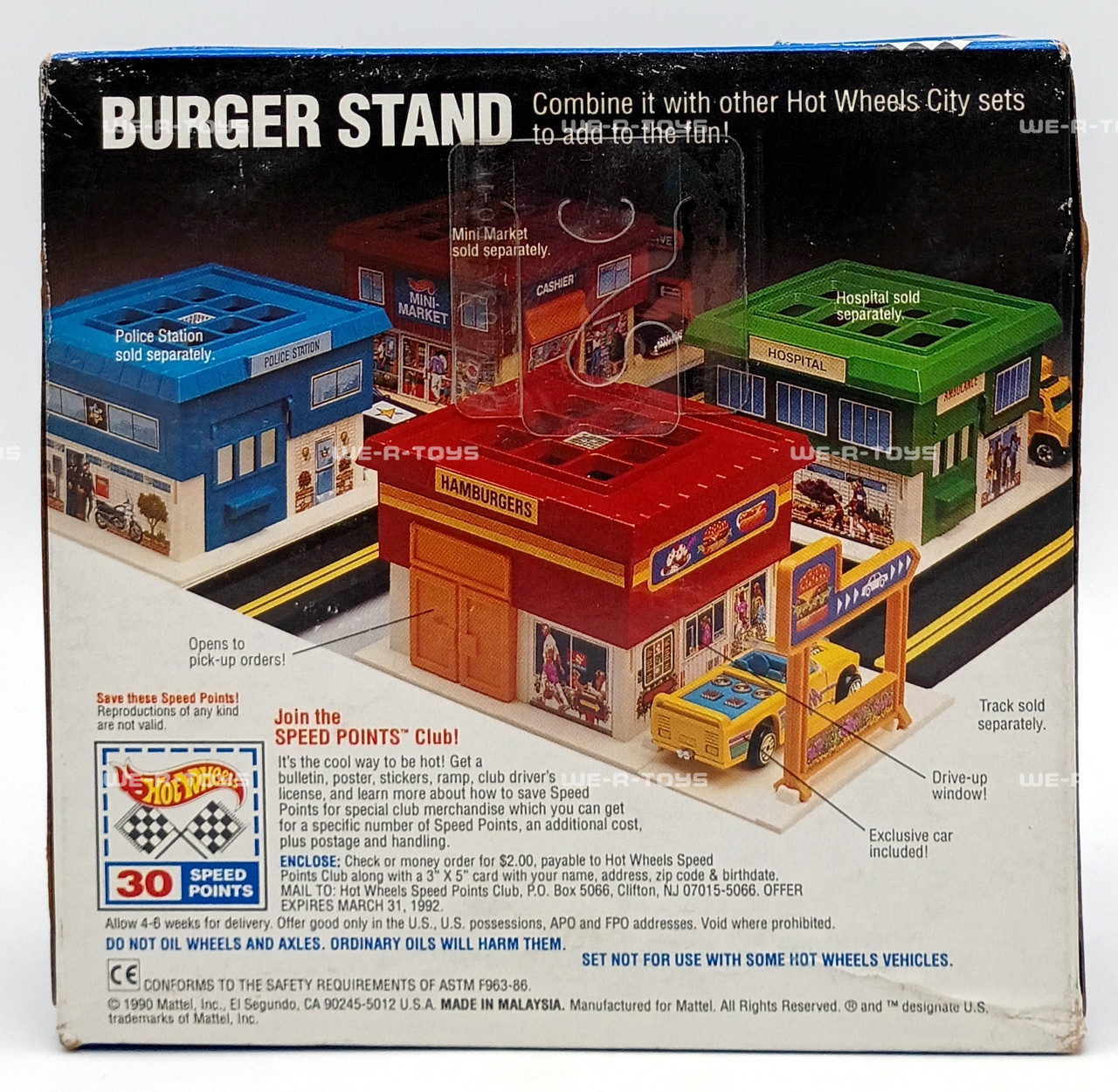 Hot Wheels City Burger Stand Portable Playset with 1 Hot Wheels