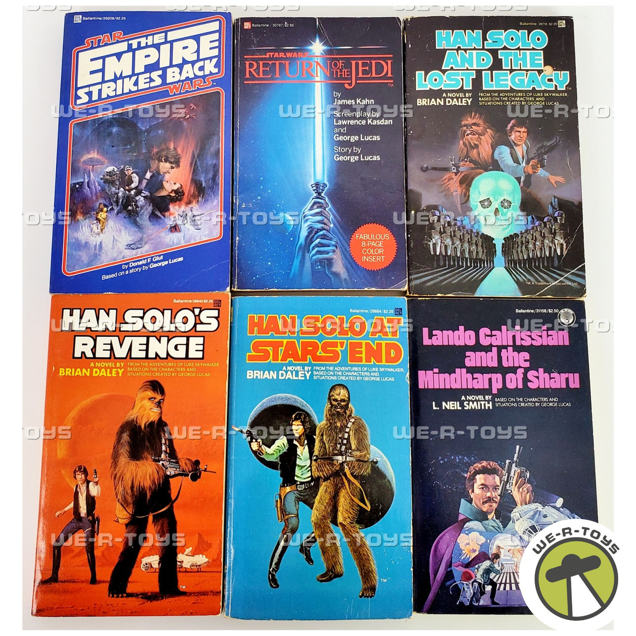 Lot of 6 Used Vintage Star Wars Paperback Books Del Ray 1980s - We