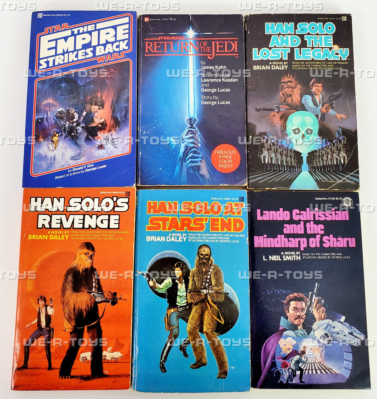 Lot of 6 Used Vintage Star Wars Paperback Books Del Ray 1980s - We