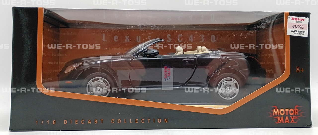 Motormax Lexus SC 430 Black Convertible Die Cast Vehicle 1:18