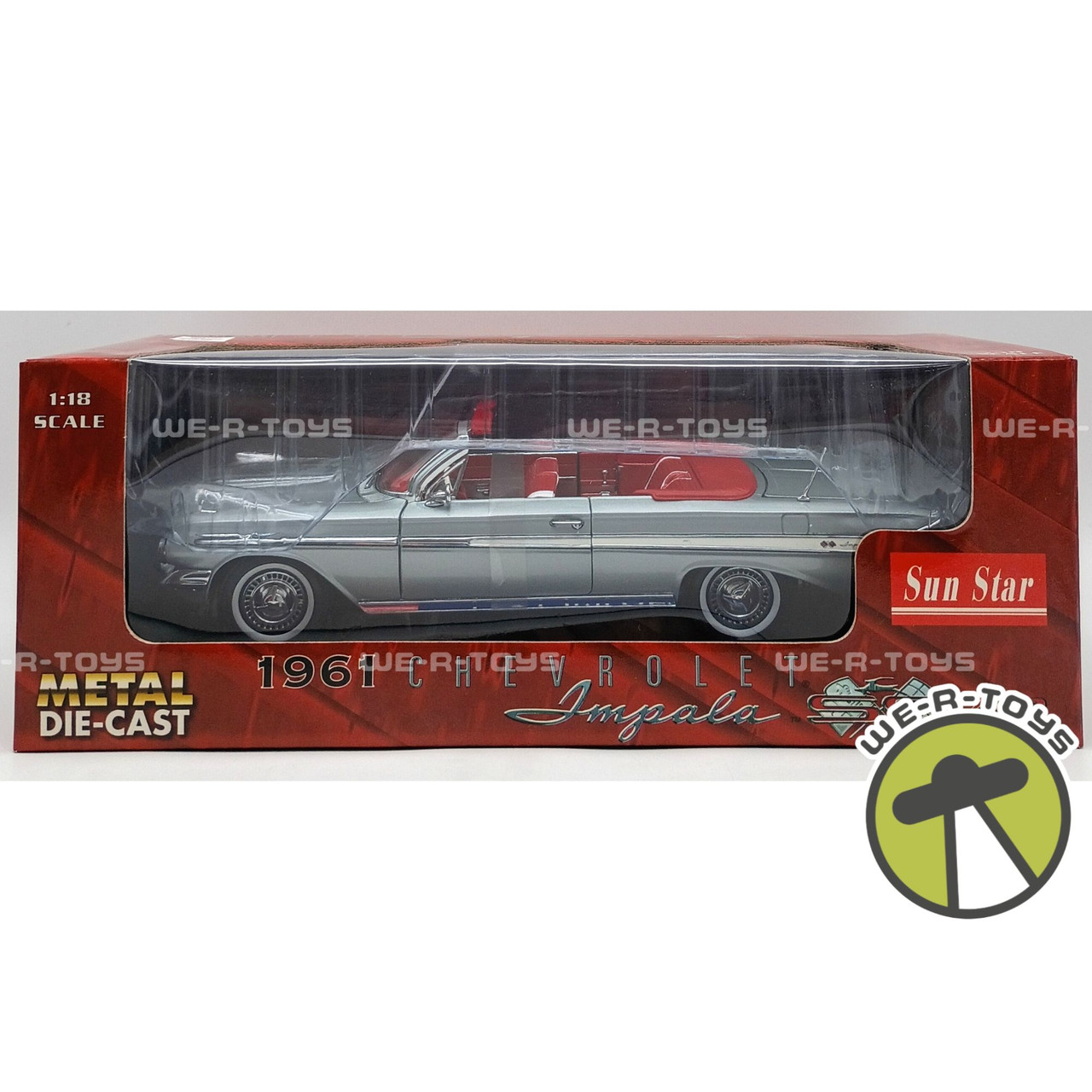 Sun Star 1961 Chevrolet Impala SS 409 Silver w Red Interior