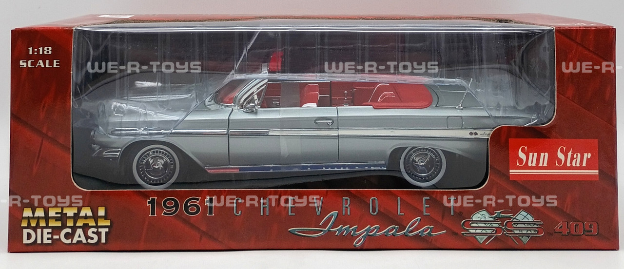 Sun Star 1961 Chevrolet Impala SS 409 Silver w Red Interior