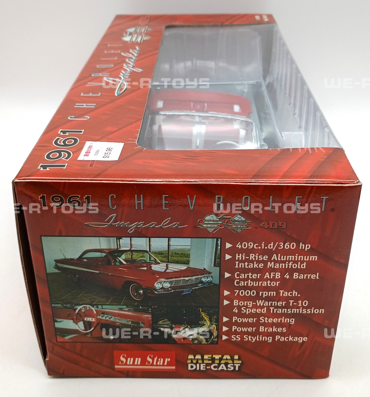 Sun Star 1961 Chevrolet Impala SS 409 Silver w Red Interior