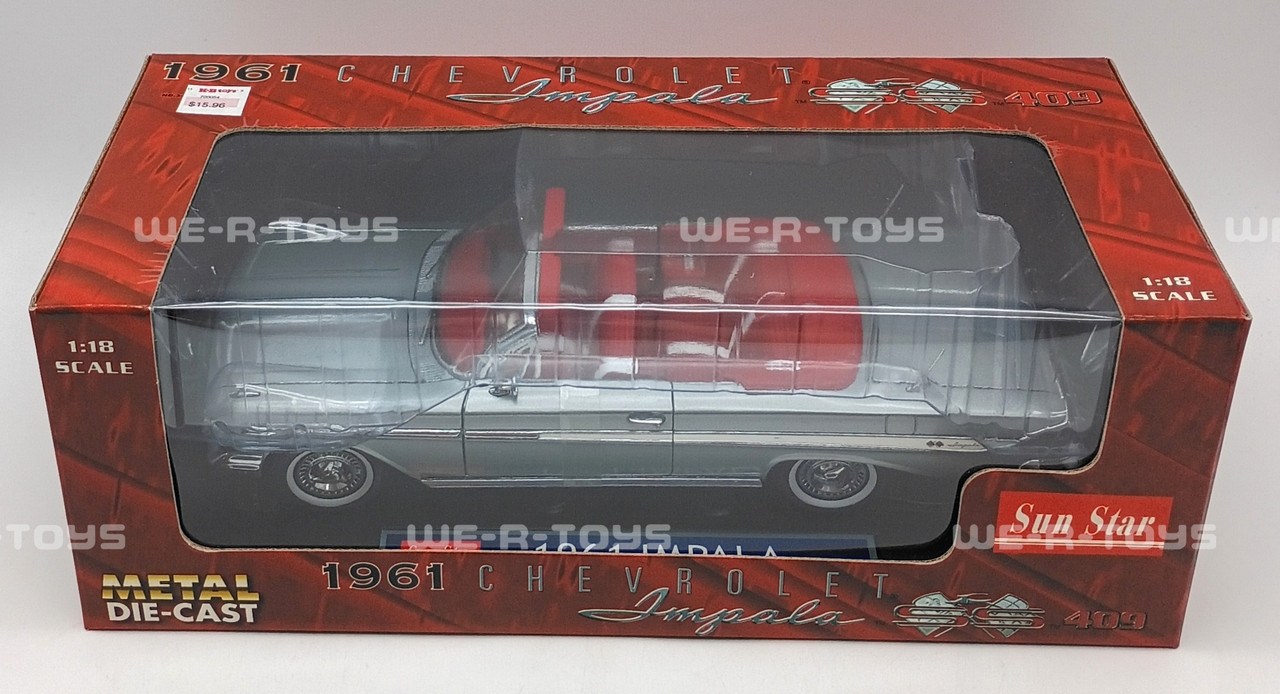 Sun Star 1961 Chevrolet Impala SS 409 Silver w Red Interior