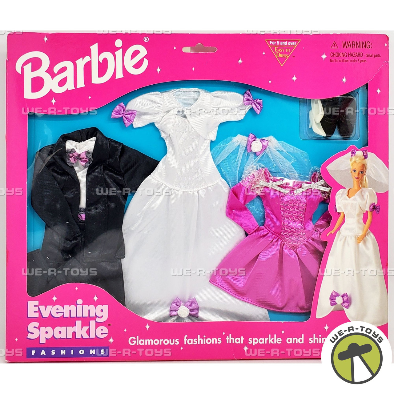 Barbie and Ken Evening Sparkle Fashions Easy to Dress 1995 Mattel