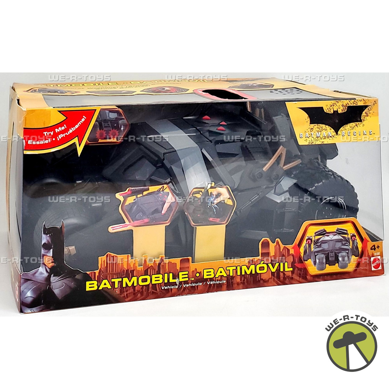DC Batman Begins Batmobile Vehicle with Secret Weapons 2005 Mattel