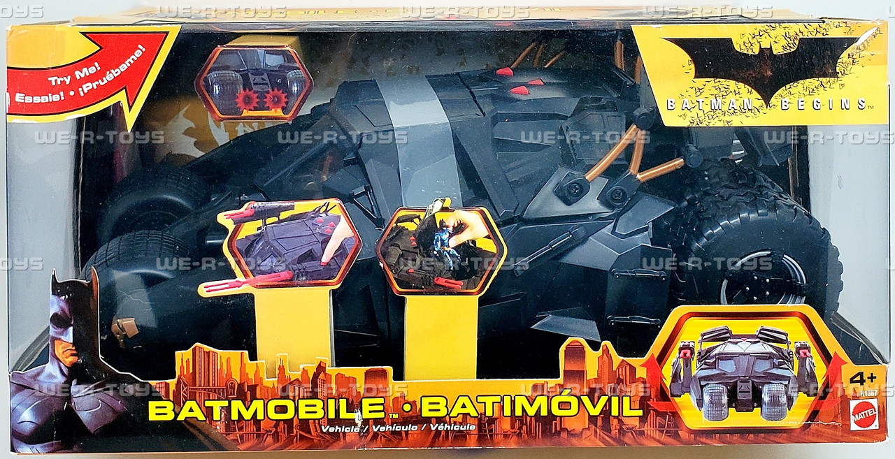 DC Batman Begins Batmobile Vehicle with Secret Weapons 2005 Mattel