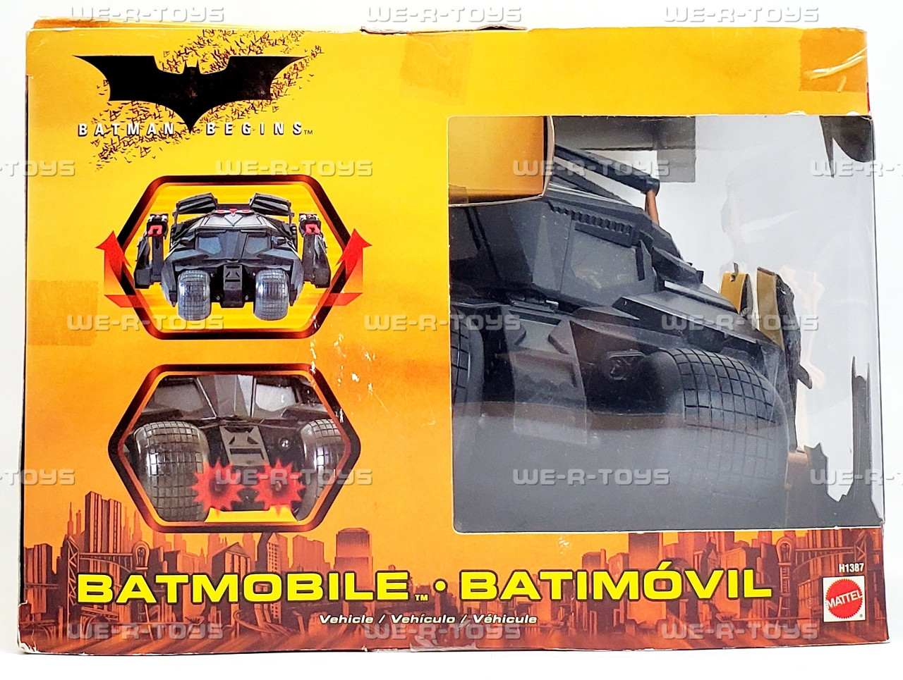 DC Batman Begins Batmobile Vehicle with Secret Weapons 2005 Mattel