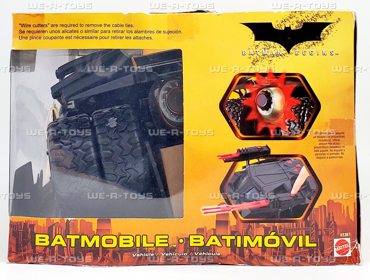 DC Batman Begins Batmobile Vehicle with Secret Weapons 2005 Mattel