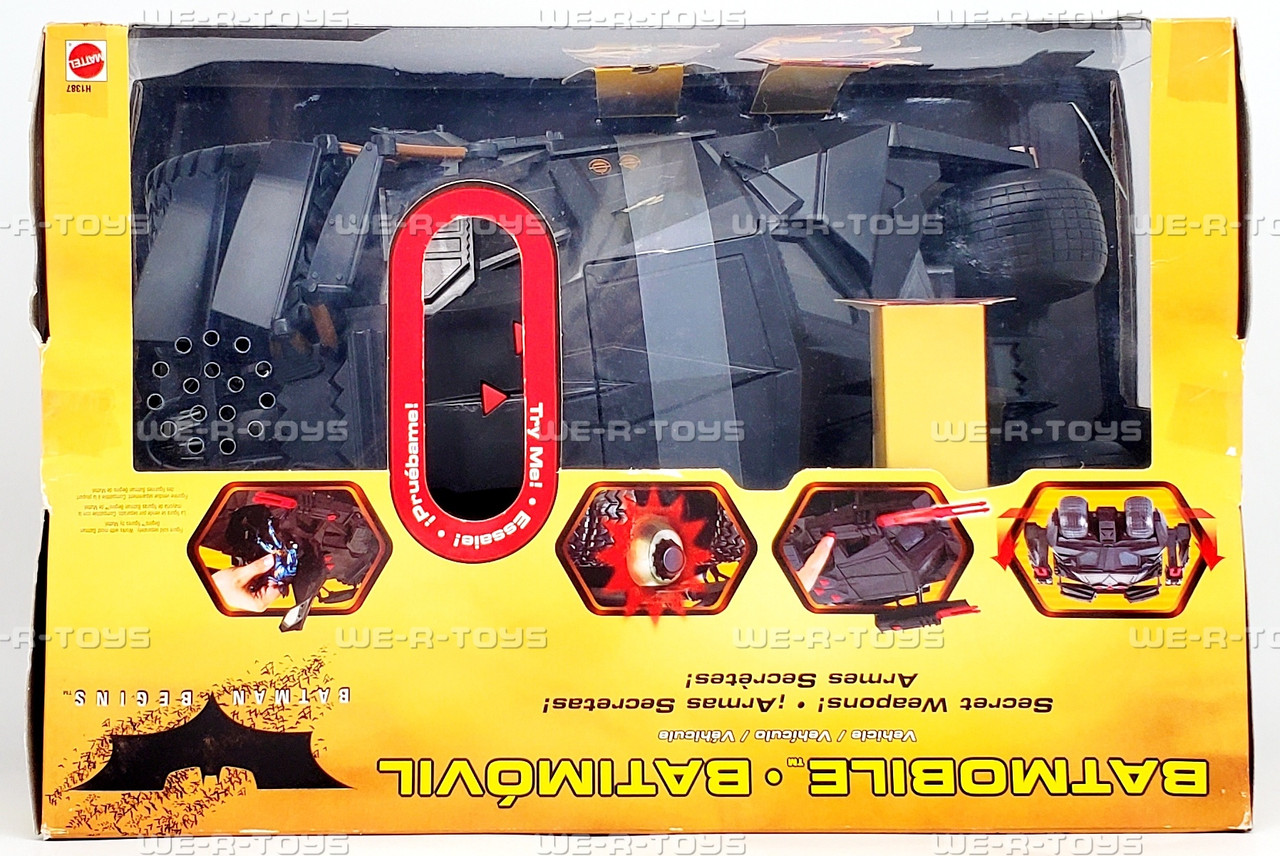 DC Batman Begins Batmobile Vehicle with Secret Weapons 2005 Mattel