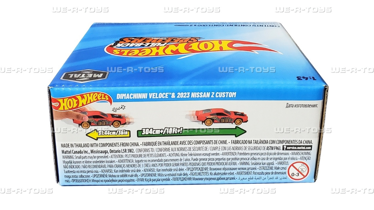 Hot Wheels Pull-Back Speeders Dimachinni Veloce & 2023 Nissan Z